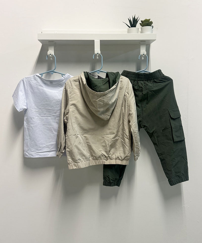 Completo Bambino TNF 3 pezzi beige verde