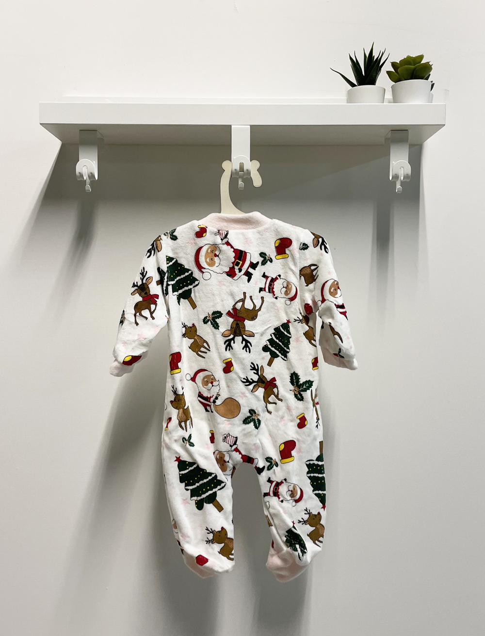 Tutina Neonato Noel bianca e rosa
