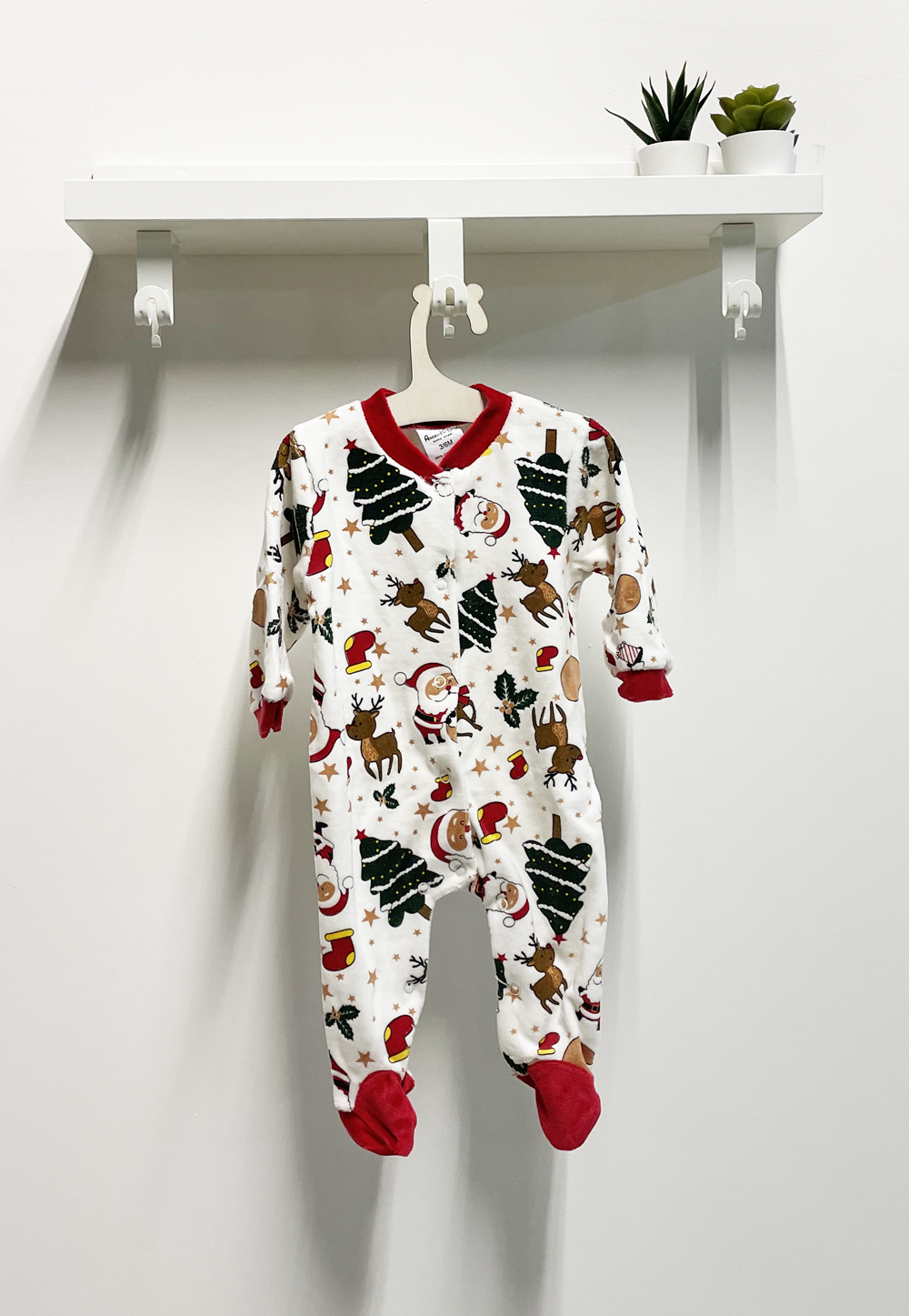 Tutina Neonato Noel bianca e rossa