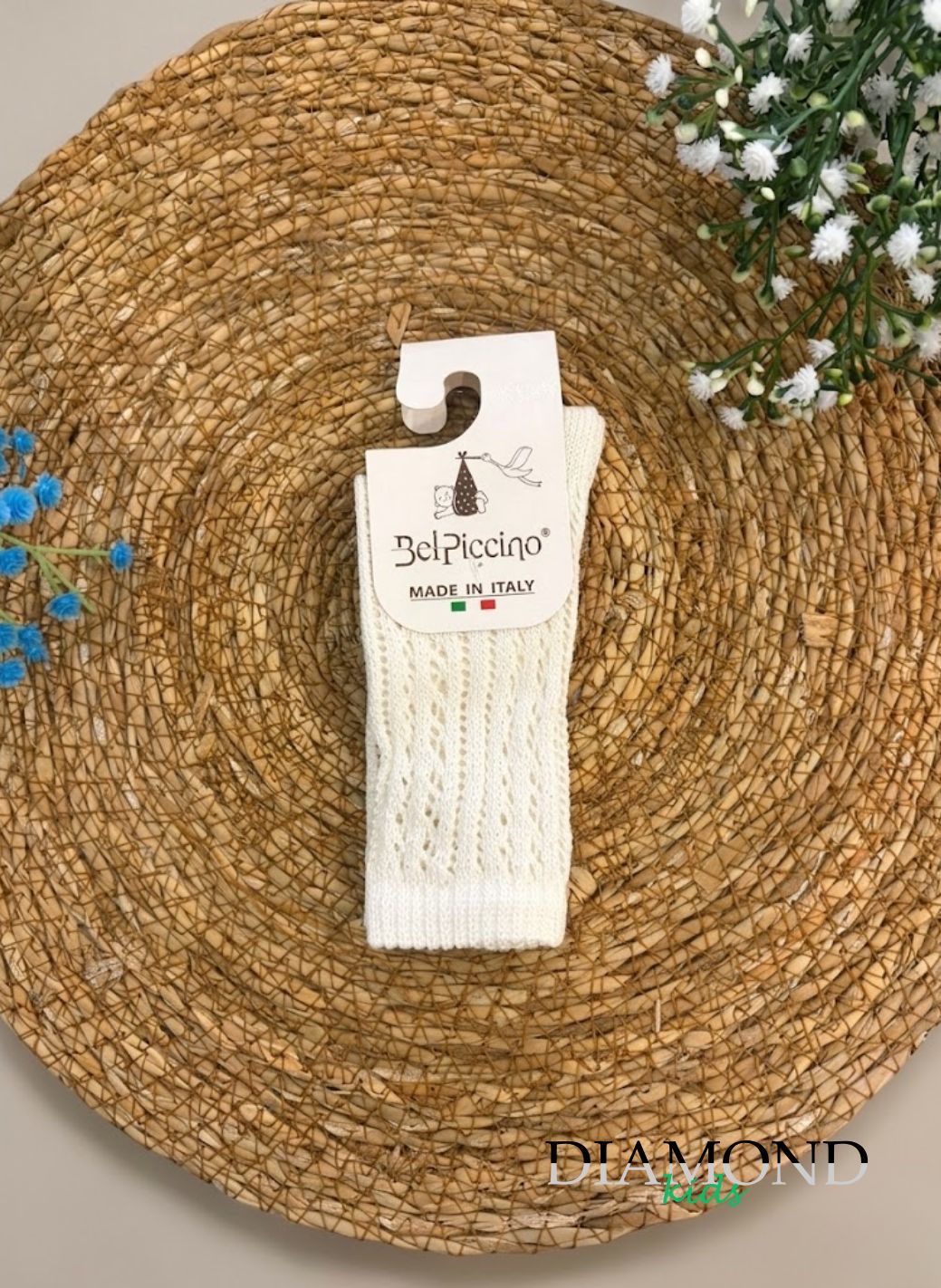 Calzino Neonato Bel Piccino gambaletto trama panna