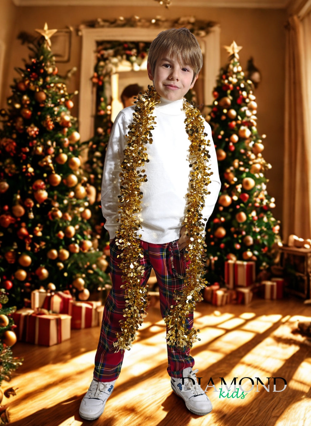 Pantalone Bambino Tartan rosso