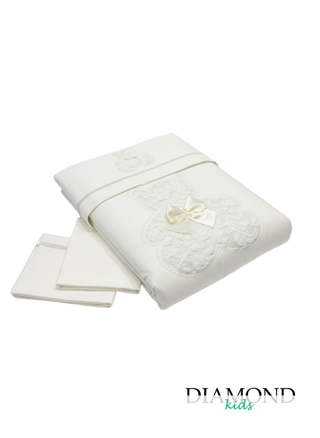 Set Navicella Neonato Ornella Orso pizzo tortora