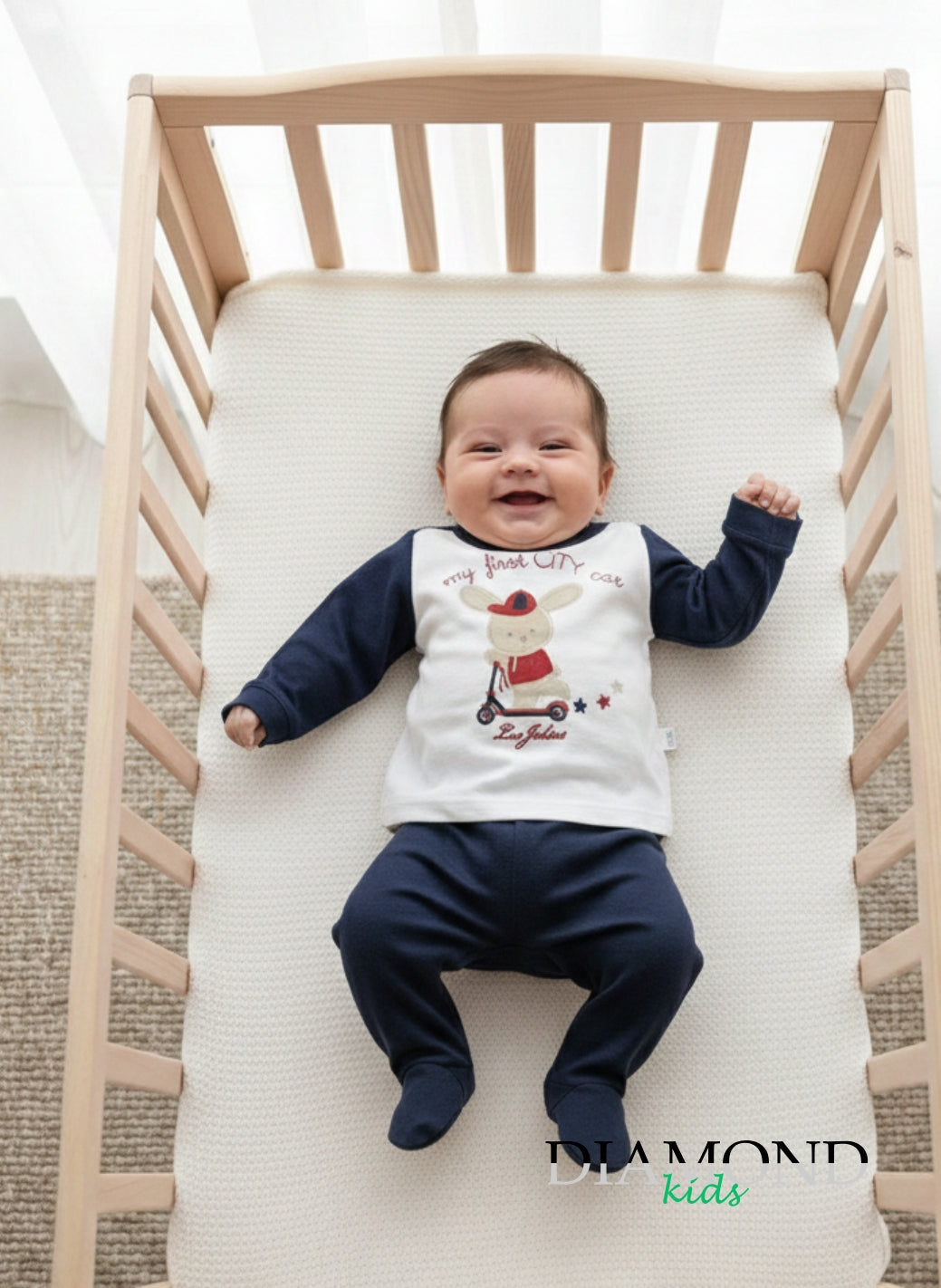 City Car Les Jolies Blue and White Baby Set