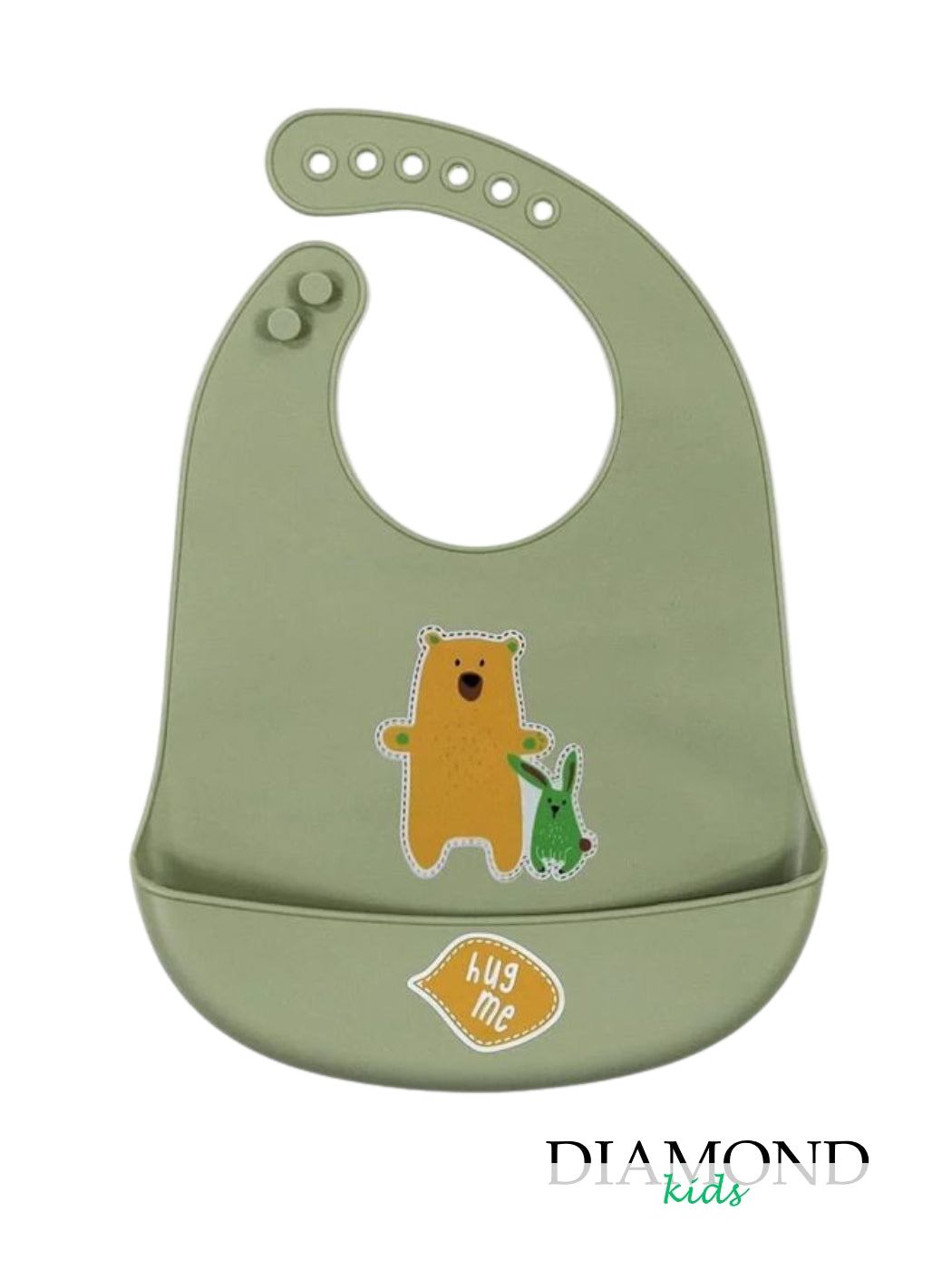 Bavetta Neonato Ellepi silicone verde militare