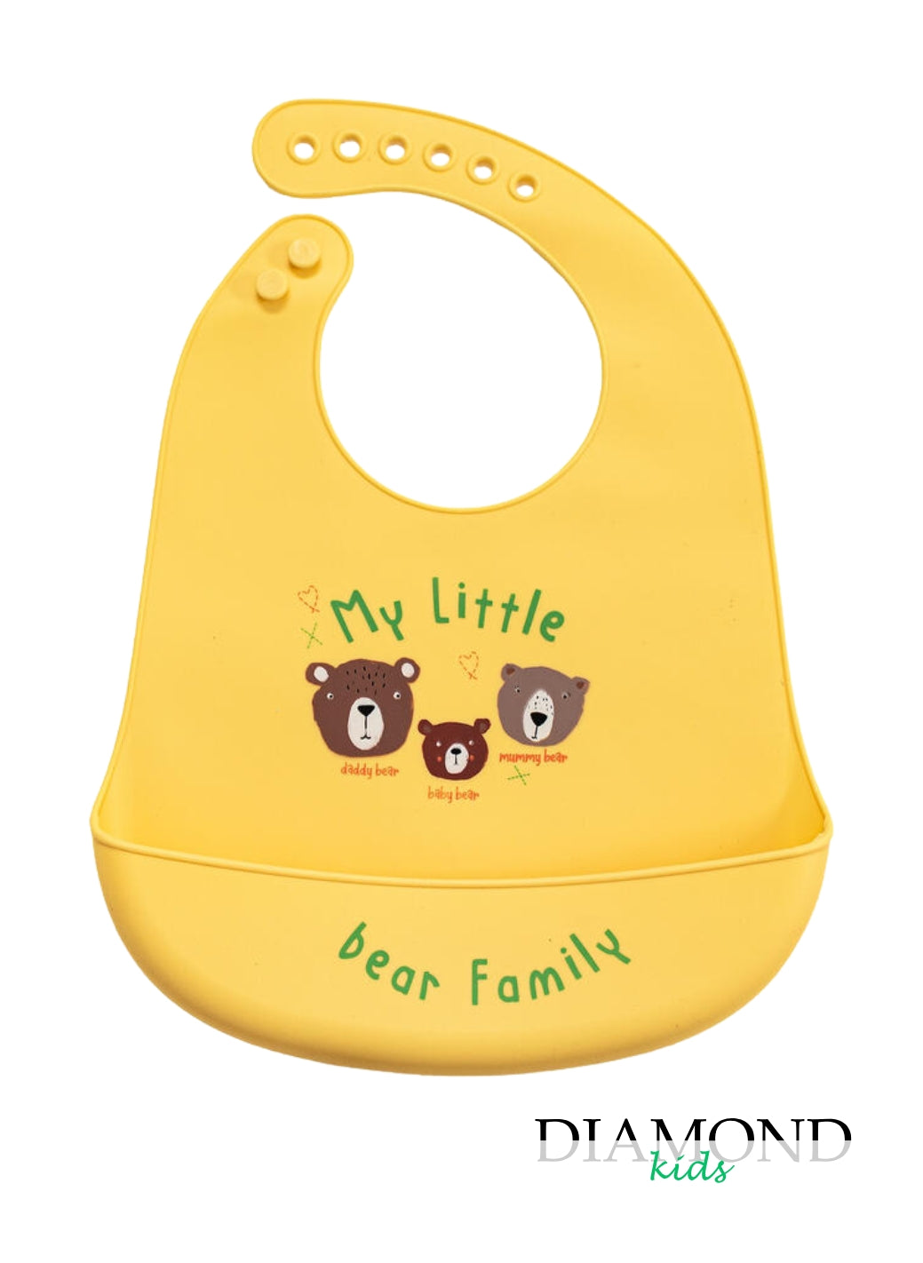 Bavetta Neonato Ellepi silicone Orsi gialla