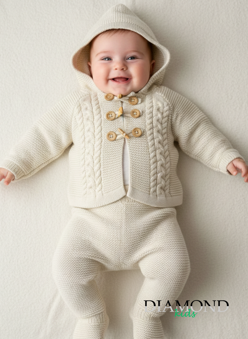 Completo Neonato MyBabyChic Alamari beige