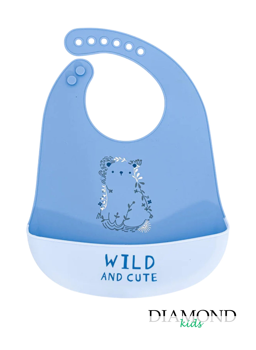Bavetta Neonato Ellepi silicone azzurra