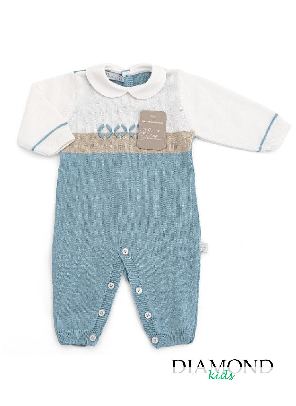 Tutina Neonato Nazareno Gabrielli Rombi celeste