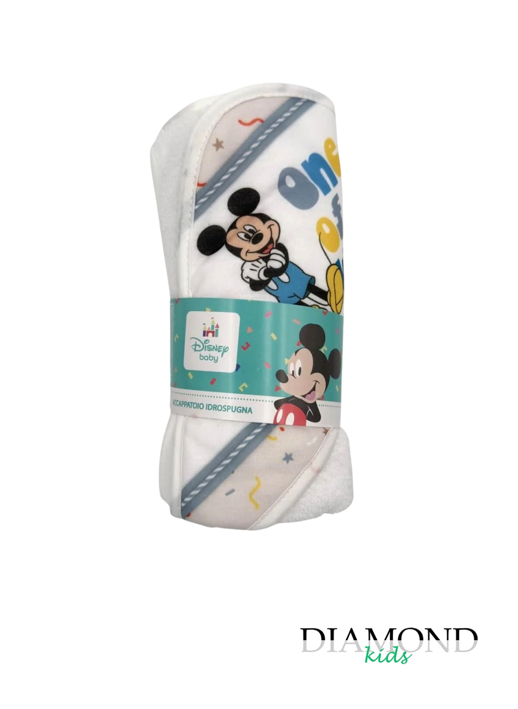 Accappatoio Neonato Disney Topolino bianco