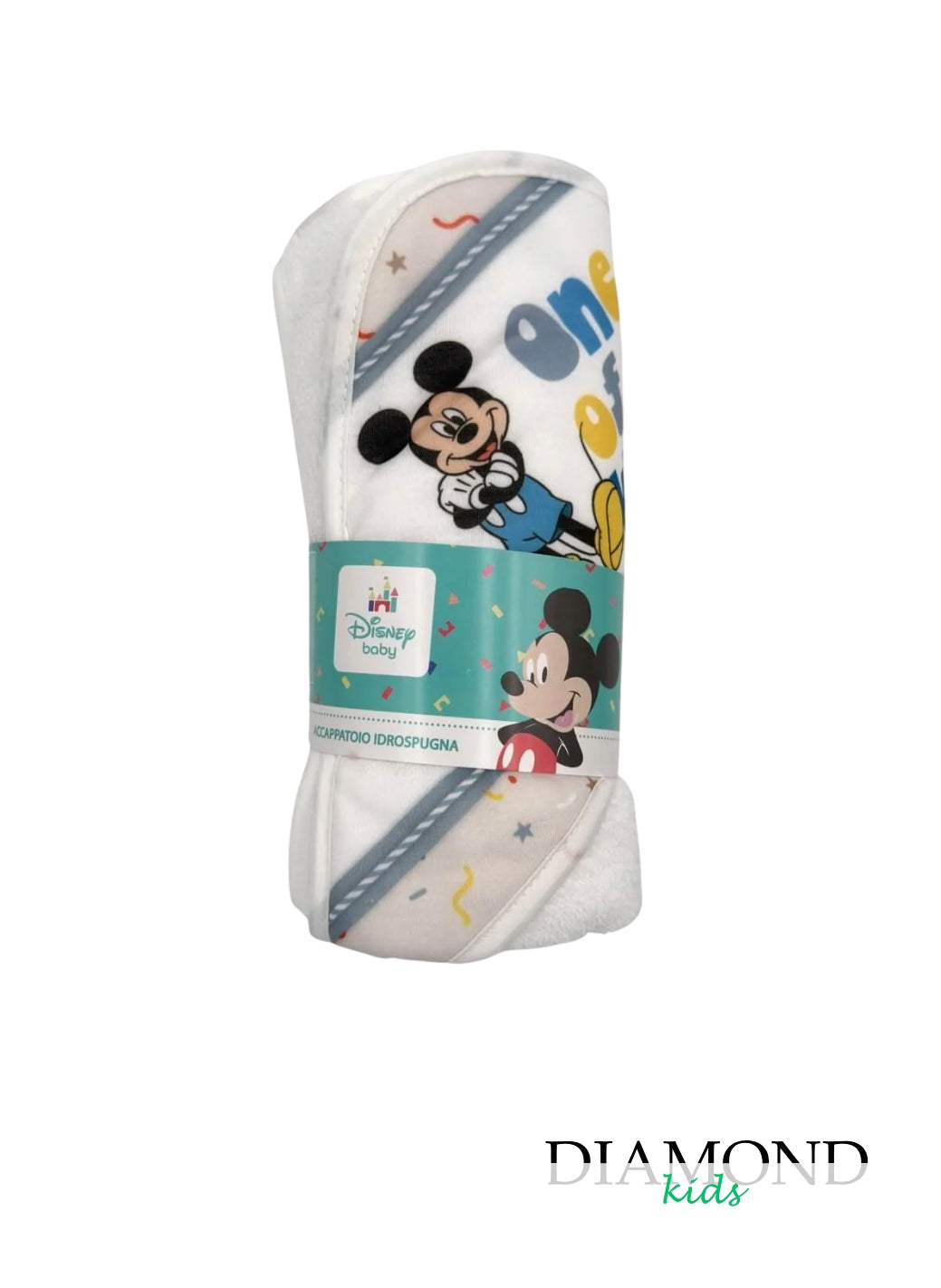 Accappatoio Neonato Disney Topolino bianco