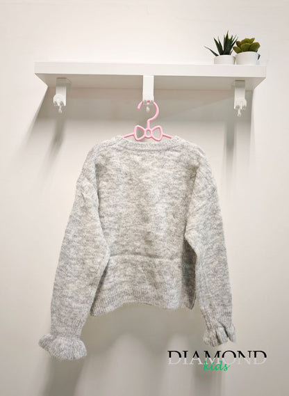 Maglioncino Bambina grigio ponpon softly