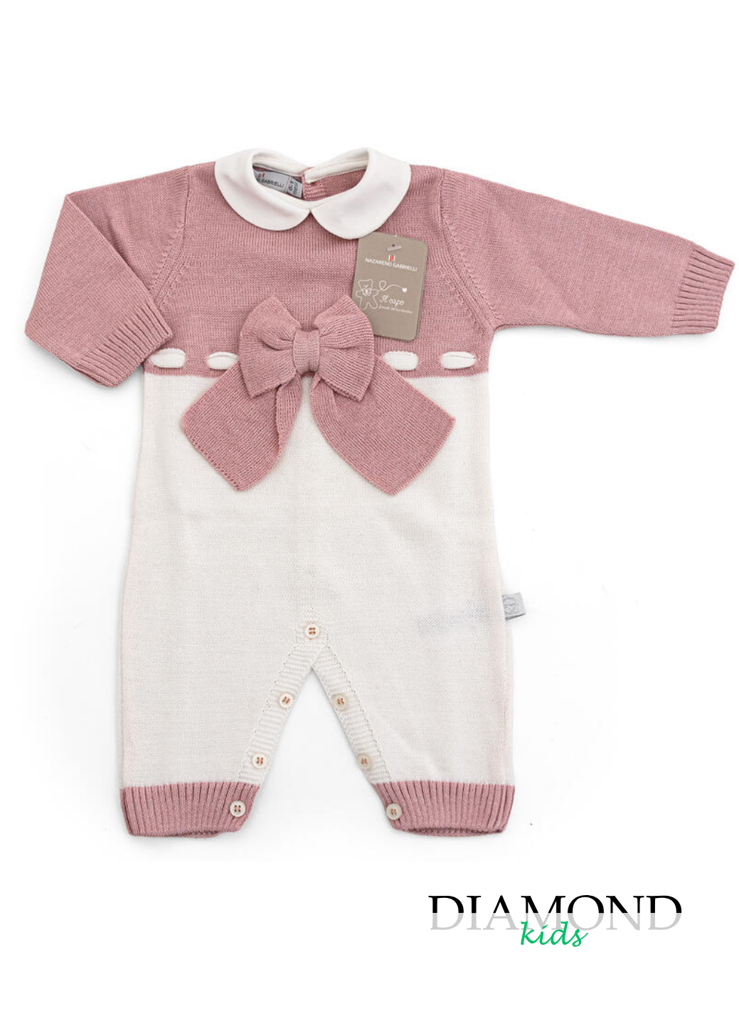 Tutina Neonato  Nazareno Gabrielli Fiocco rosa antico