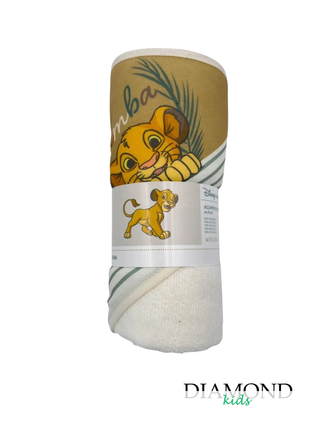 Accappatoio Neonato Disney Simba bianco