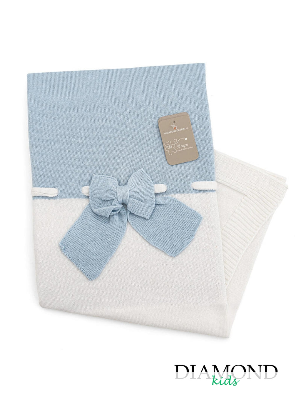 Copertina Neonato culla Nazareno Gabrielli fiocco celeste