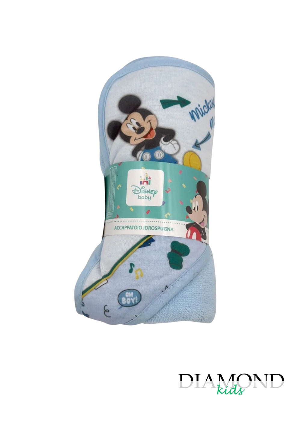 Accappatoio Neonato Disney Topolino celeste