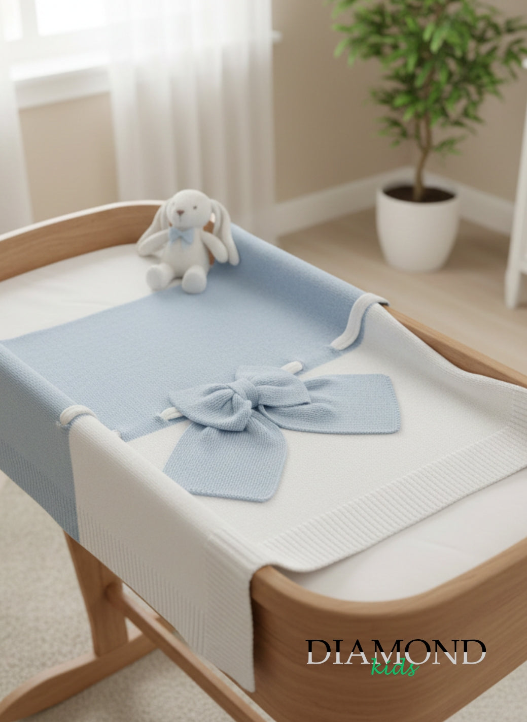 Copertina Neonato culla Nazareno Gabrielli fiocco celeste