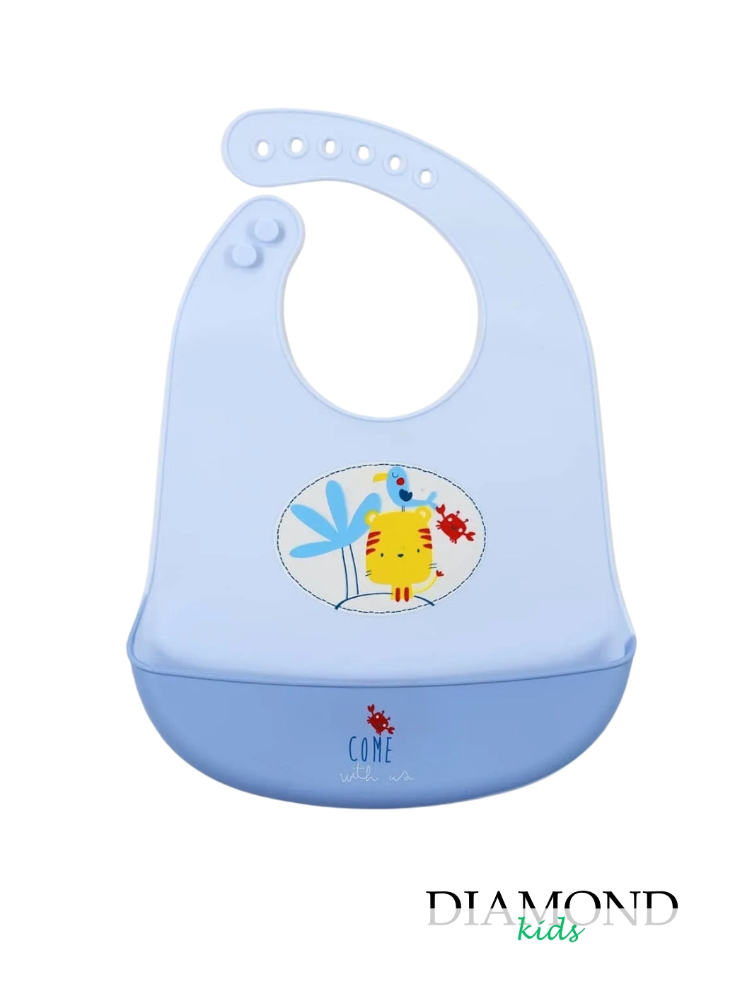Bavetta Neonato Ellepi silicone azzurra