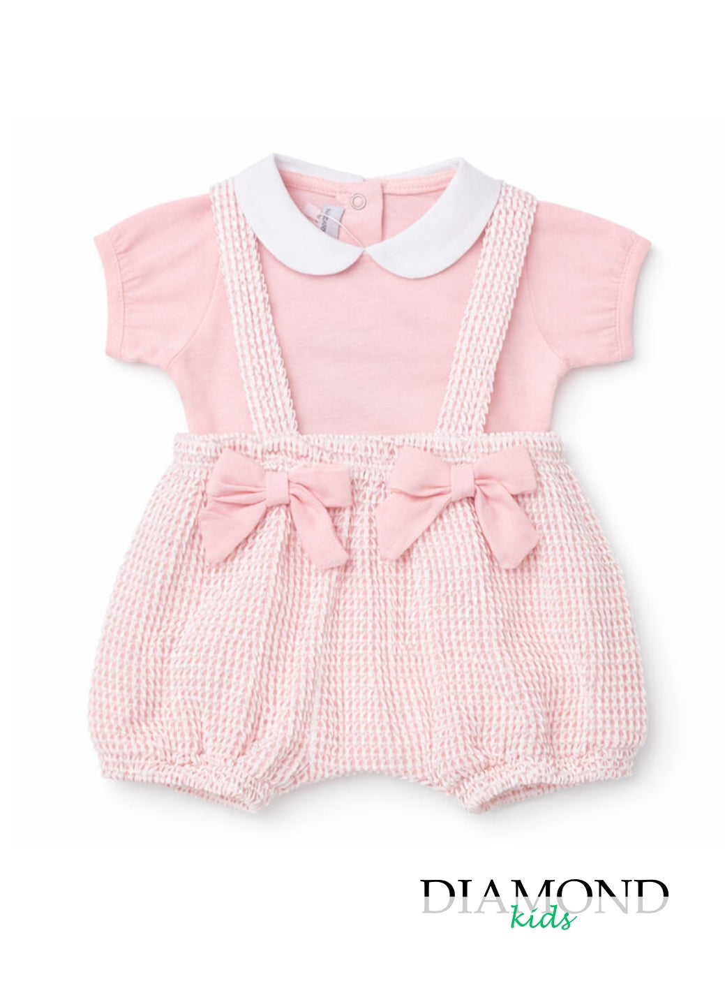 Pagliaccetto Neonata Nazareno Gabrielli Salopette fiocchi rosa