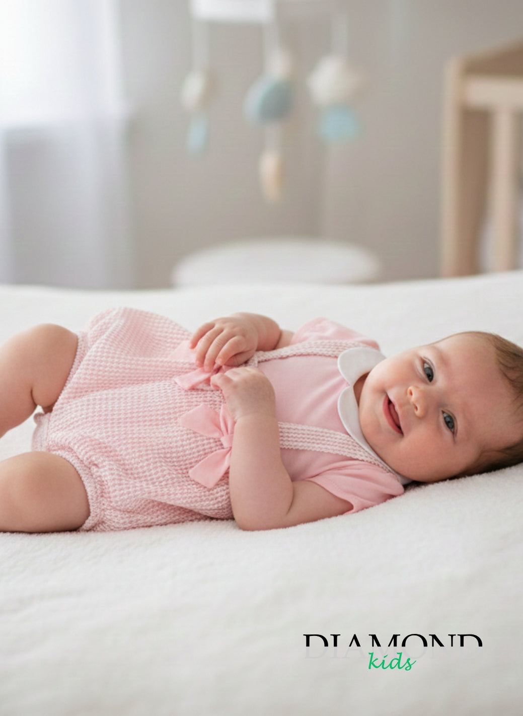 Pagliaccetto Neonata Nazareno Gabrielli Salopette fiocchi rosa