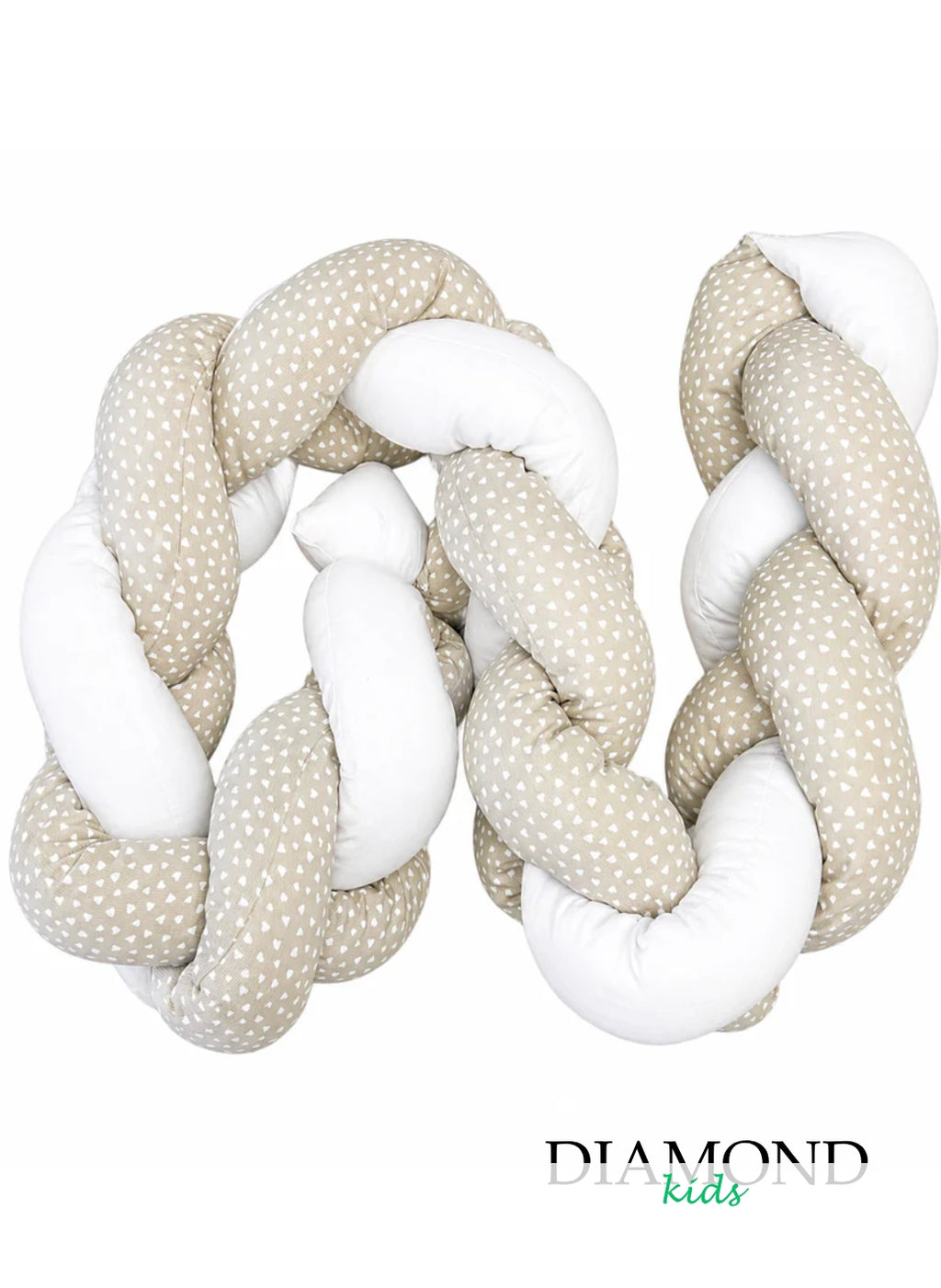 Treccia Paracolpi cuori bianca beige