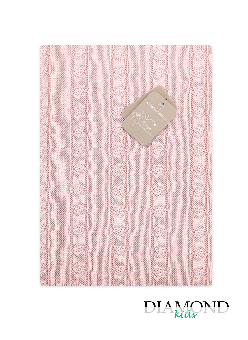 Coperta culla Nazareno Gabrielli trecce rosa