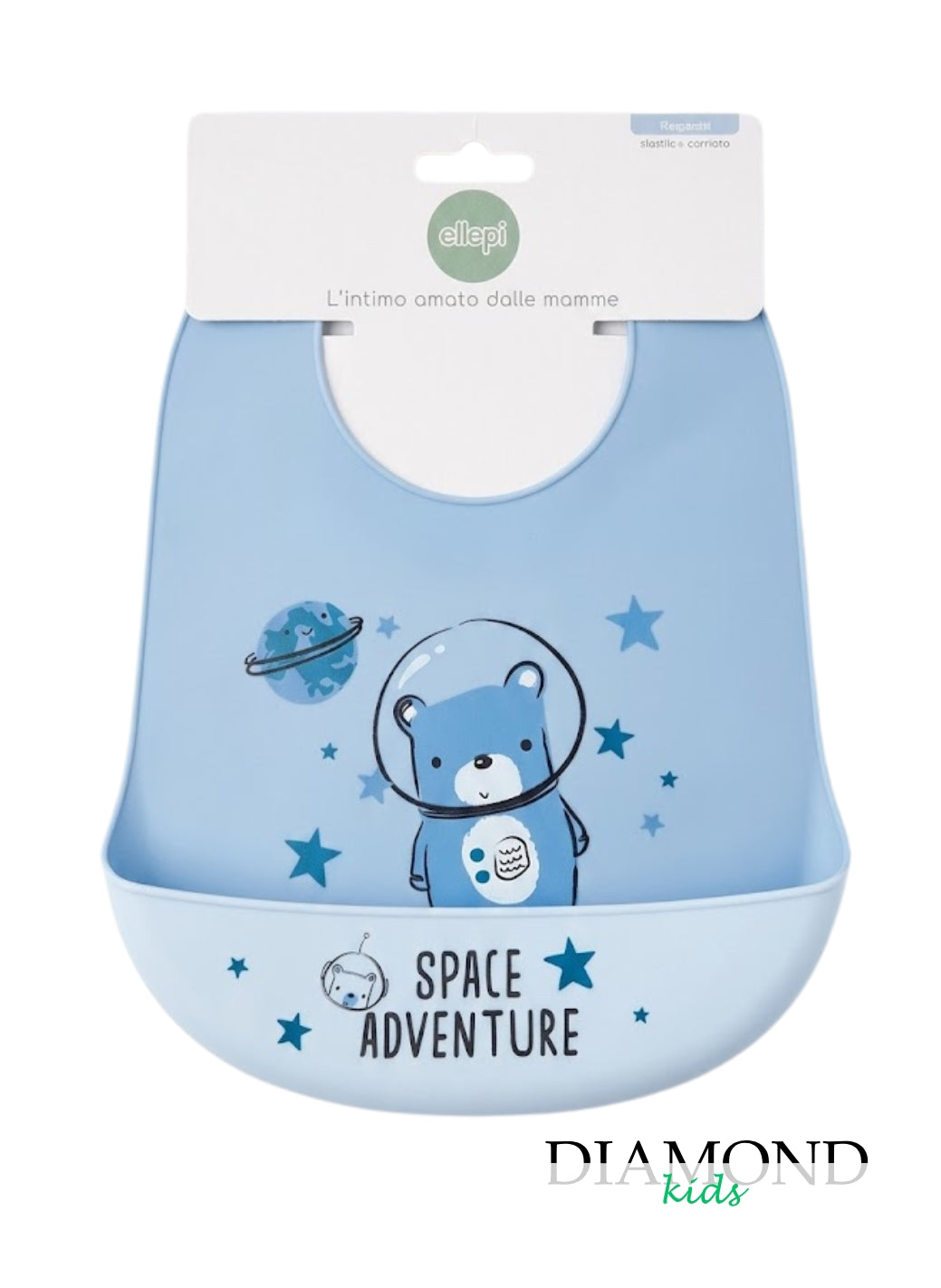 Bavetta Neonato Ellepi silicone celeste