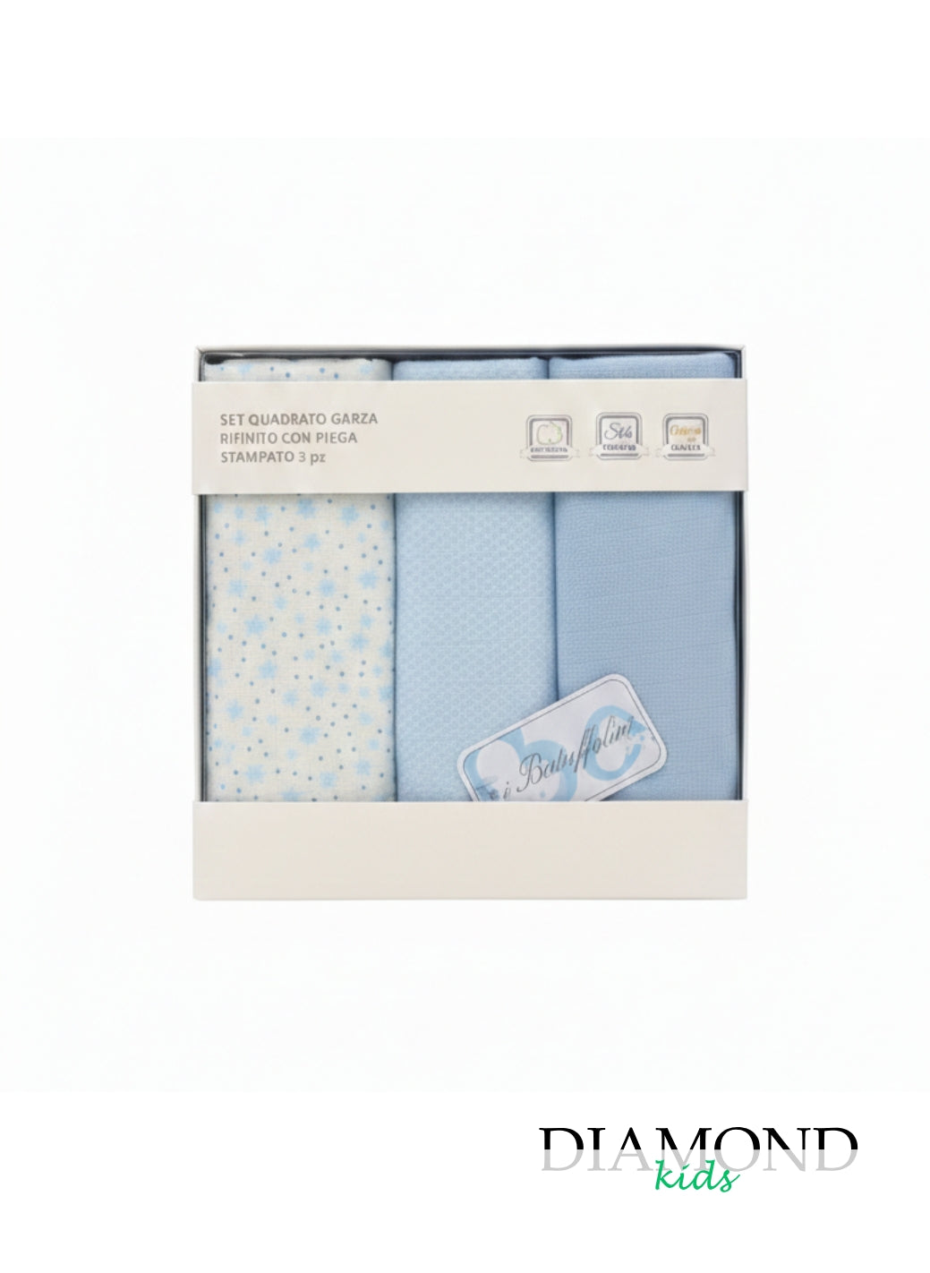 Set Mussole Neonata I Batuffolini celeste