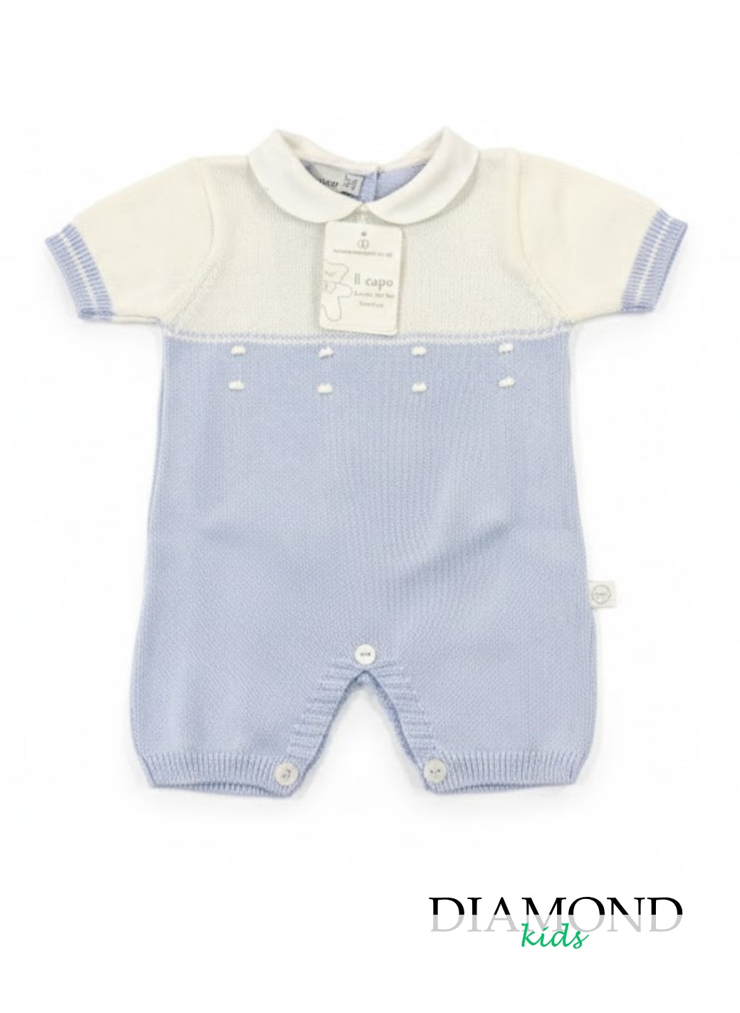 Pagliaccetto Neonato Nazareno Gabrielli Bianco e celeste