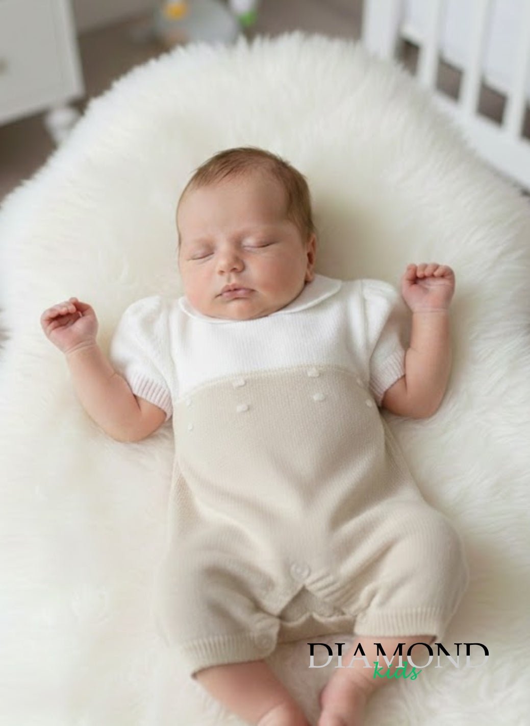 Pagliaccetto Neonato Nazareno Gabrielli Bianco e beige