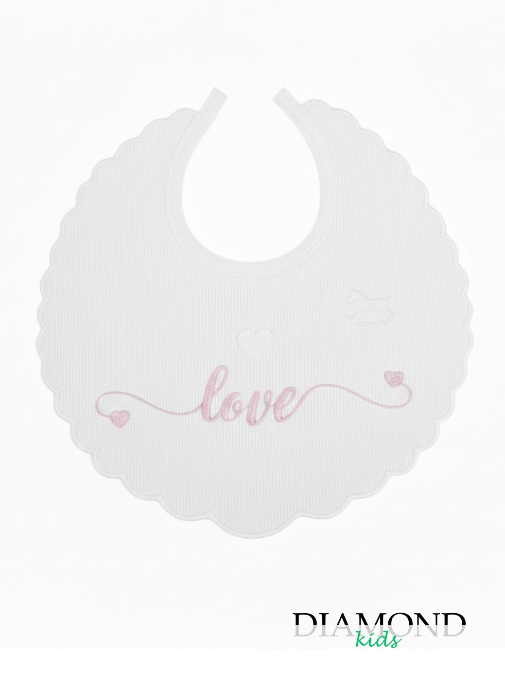 Bavetta Neonato Love Mio Piccolo bianca e rosa