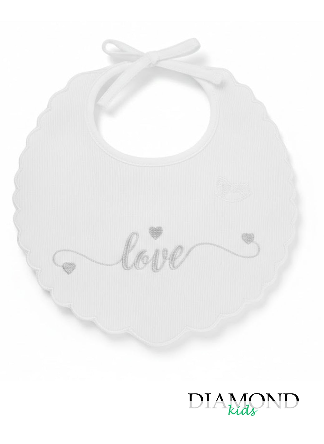 Bavetta Neonato Love Mio Piccolo bianca grigia