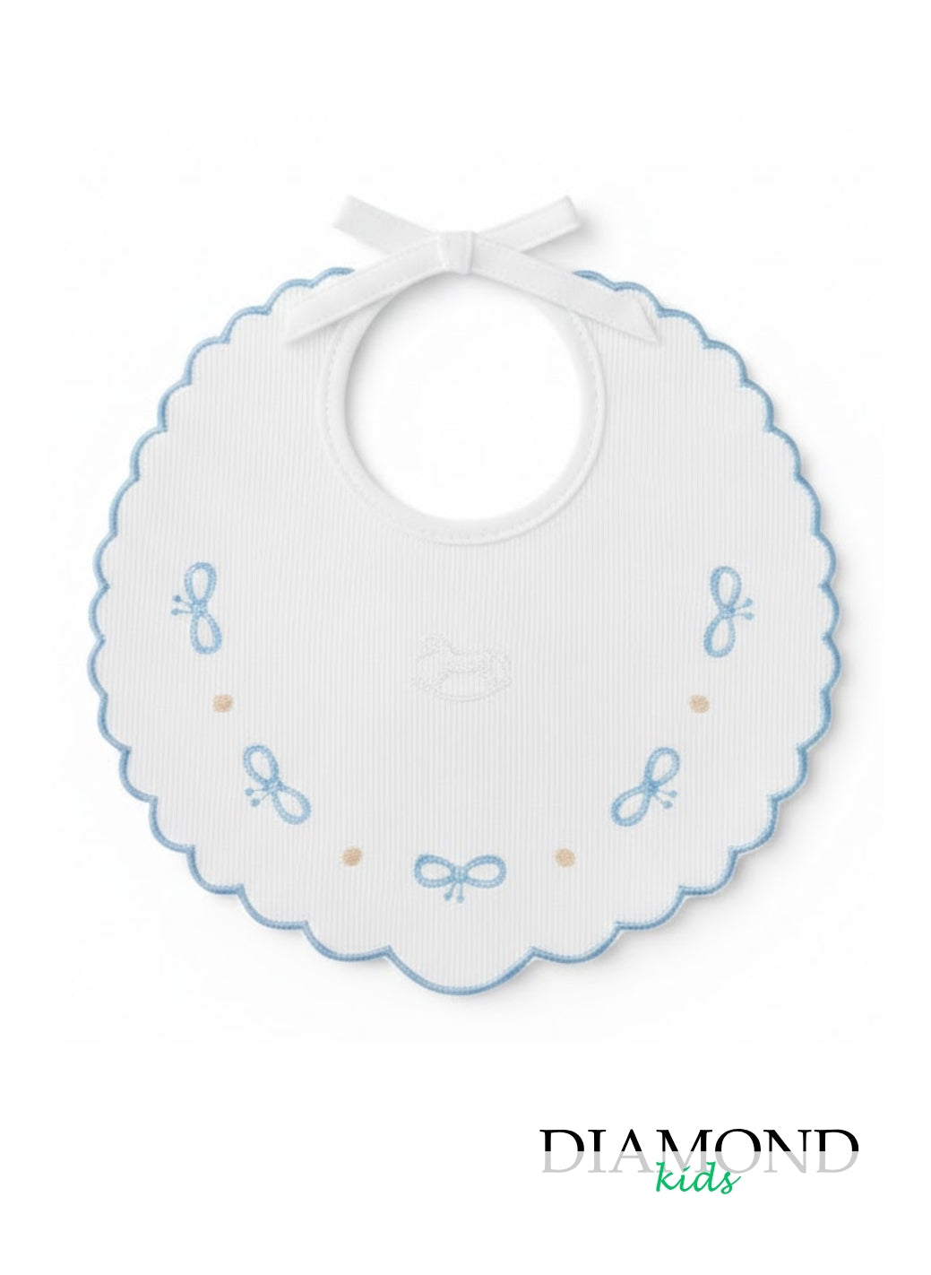 Bavetta Neonato Mio Piccolo Fiocchetti bianca azzurra