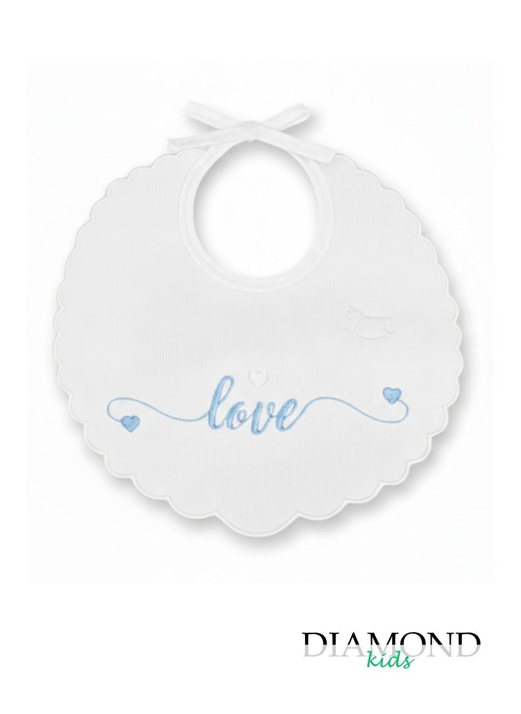 Bavetta Neonato Love Mio Piccolo bianca azzurra