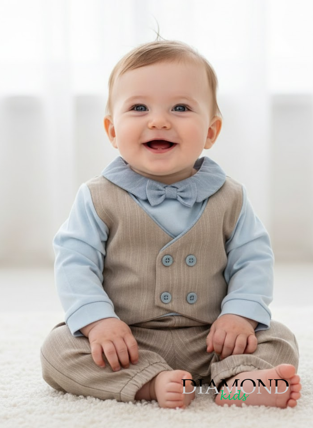 Clinico Neonato Nazareno Gabrielli Panciotto beige celeste