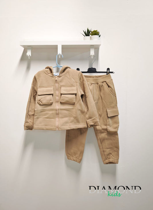 Completo Bambino cargo beige