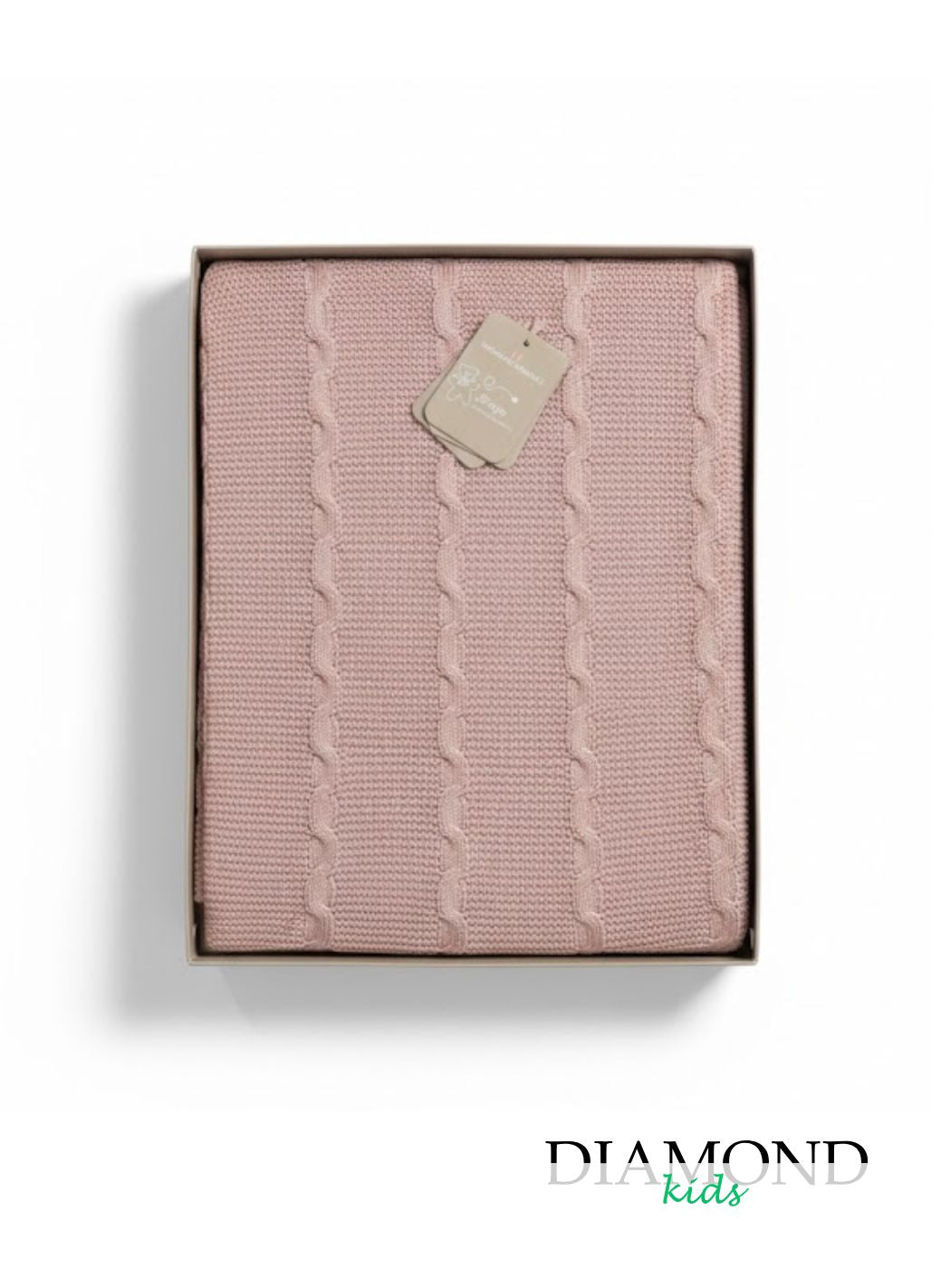 Coperta culla Nazareno Gabrielli trecce rosa cipolla