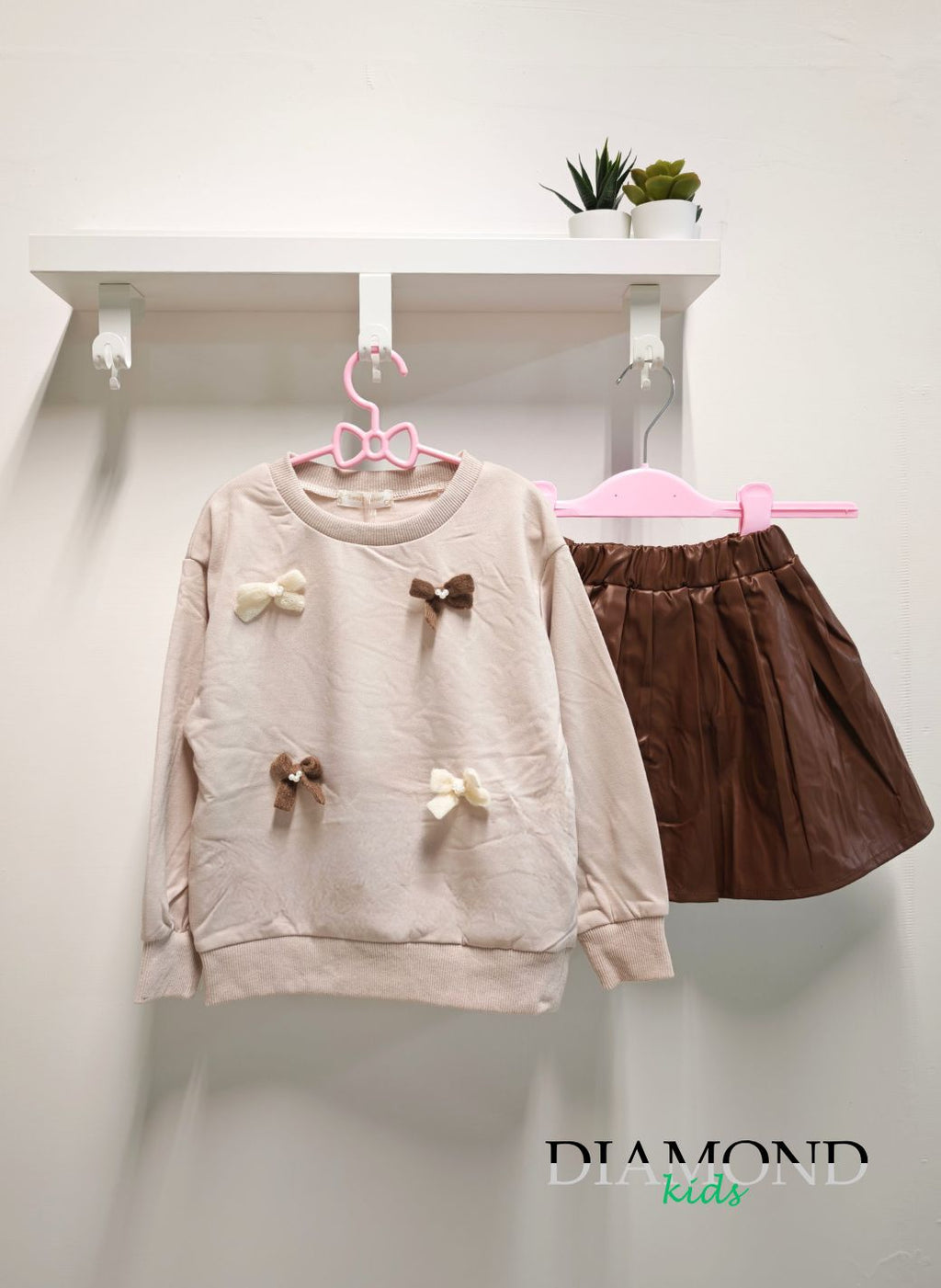 Completo Bambina Fiocchi beige e marrone