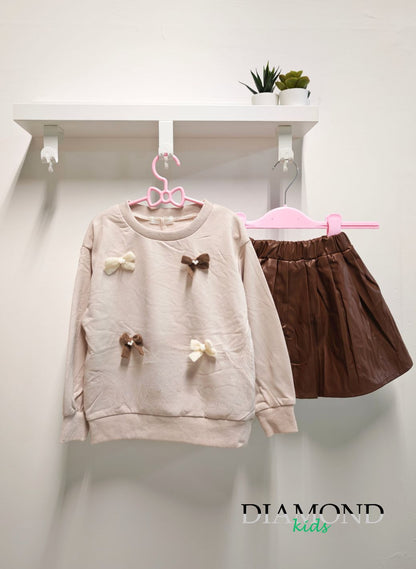 Completo Bambina Fiocchi beige e marrone