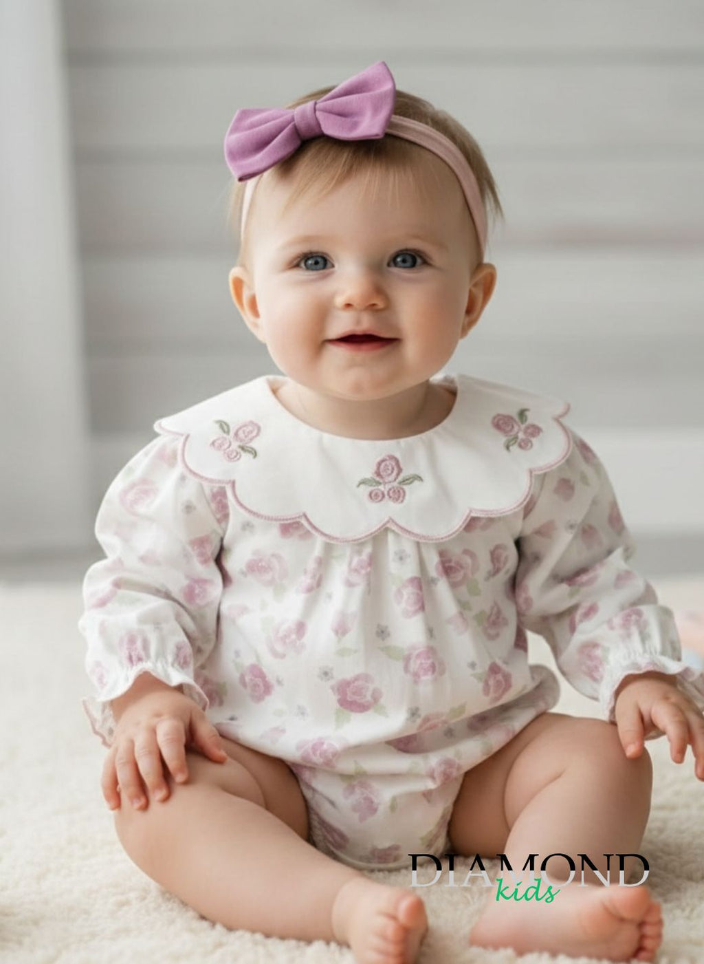 Pagliaccetto Neonata Fiori Lilla bianco