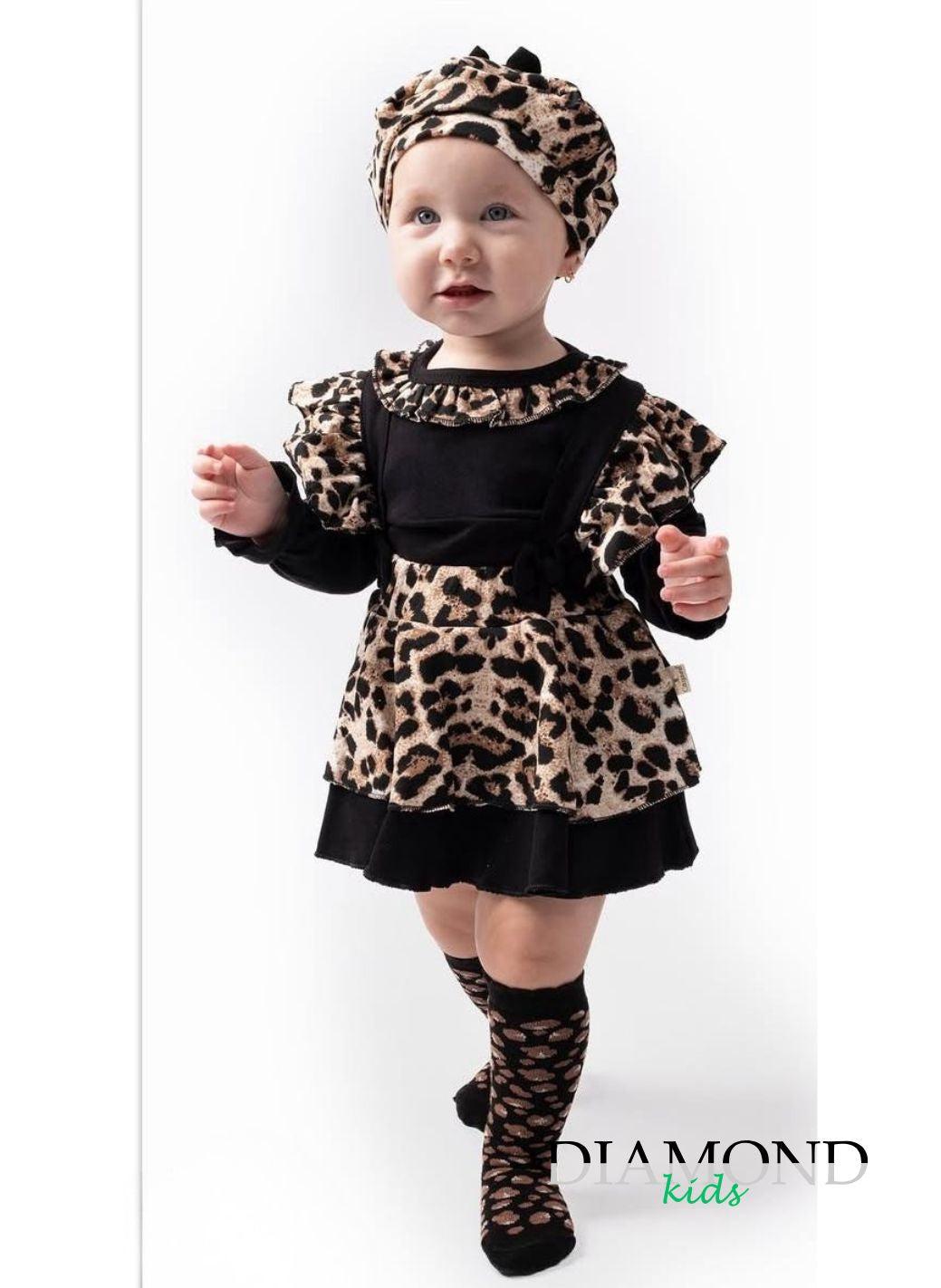 Completo Neonata Animalier 5 pezzi nero