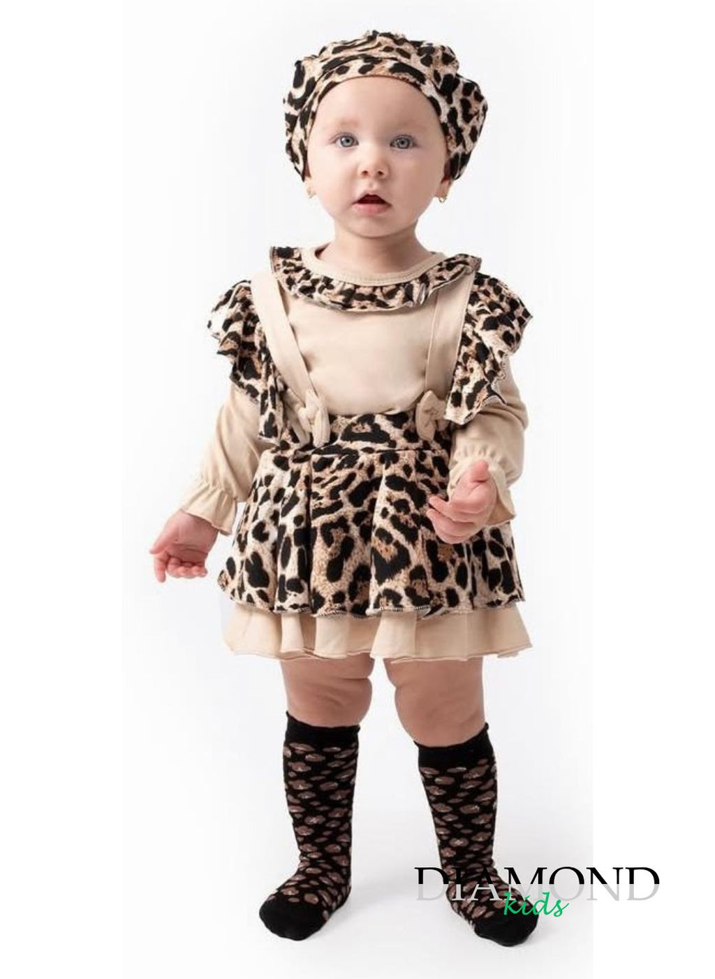 Completo Neonata Animalier 5 pezzi beige