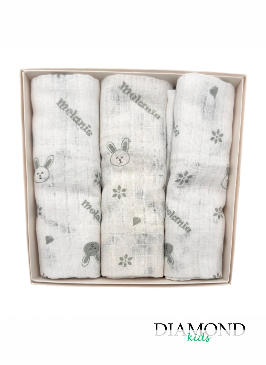 Set Mussole Neonata Melanie Coniglietti beige