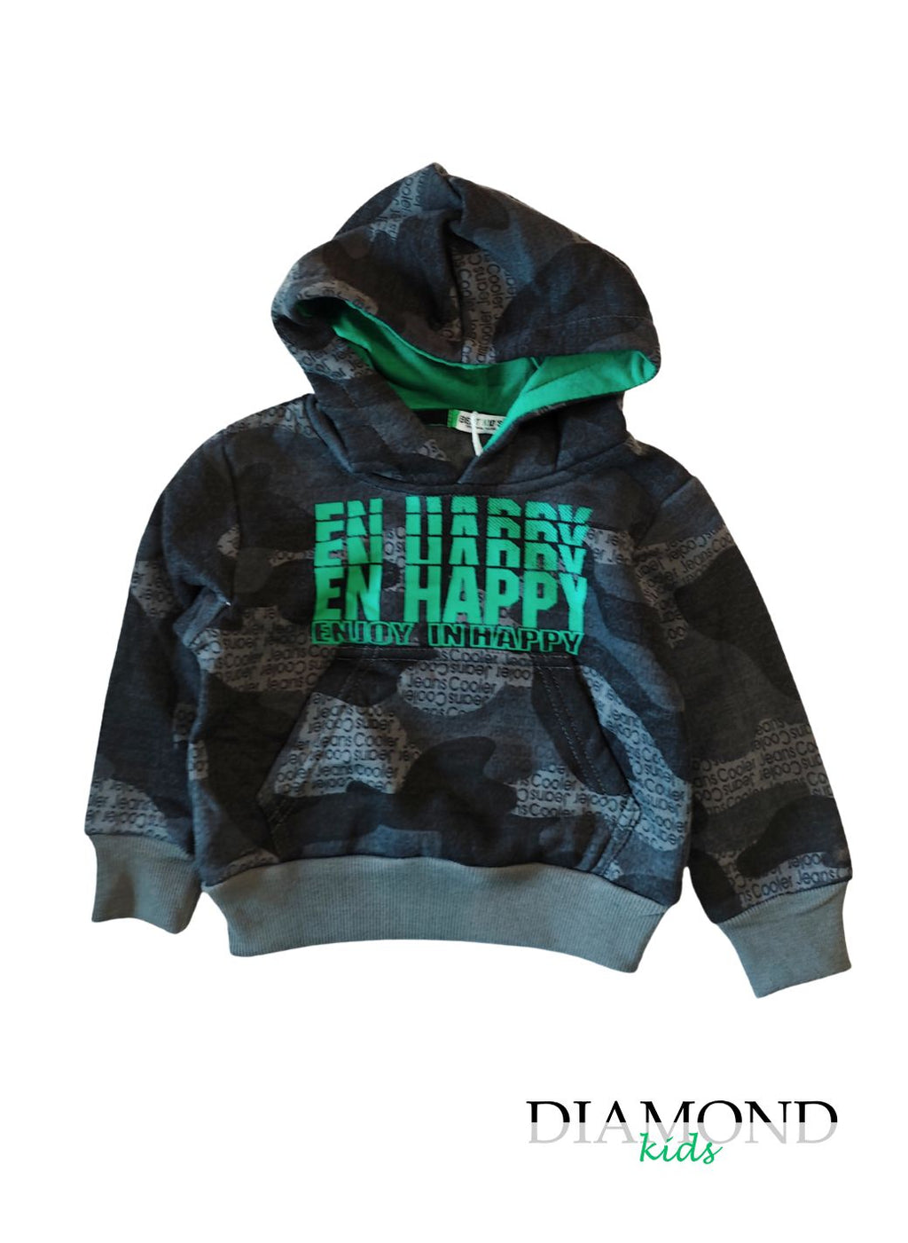 Felpa Neonato Militare grigia e verde