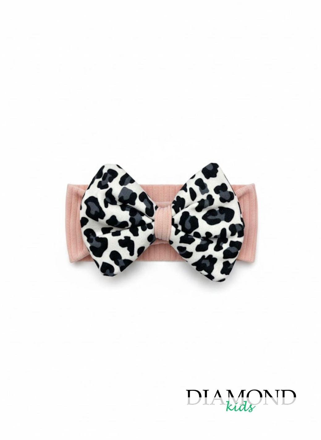 Fascia Neonata Fiocco Animalier rosa chiaro