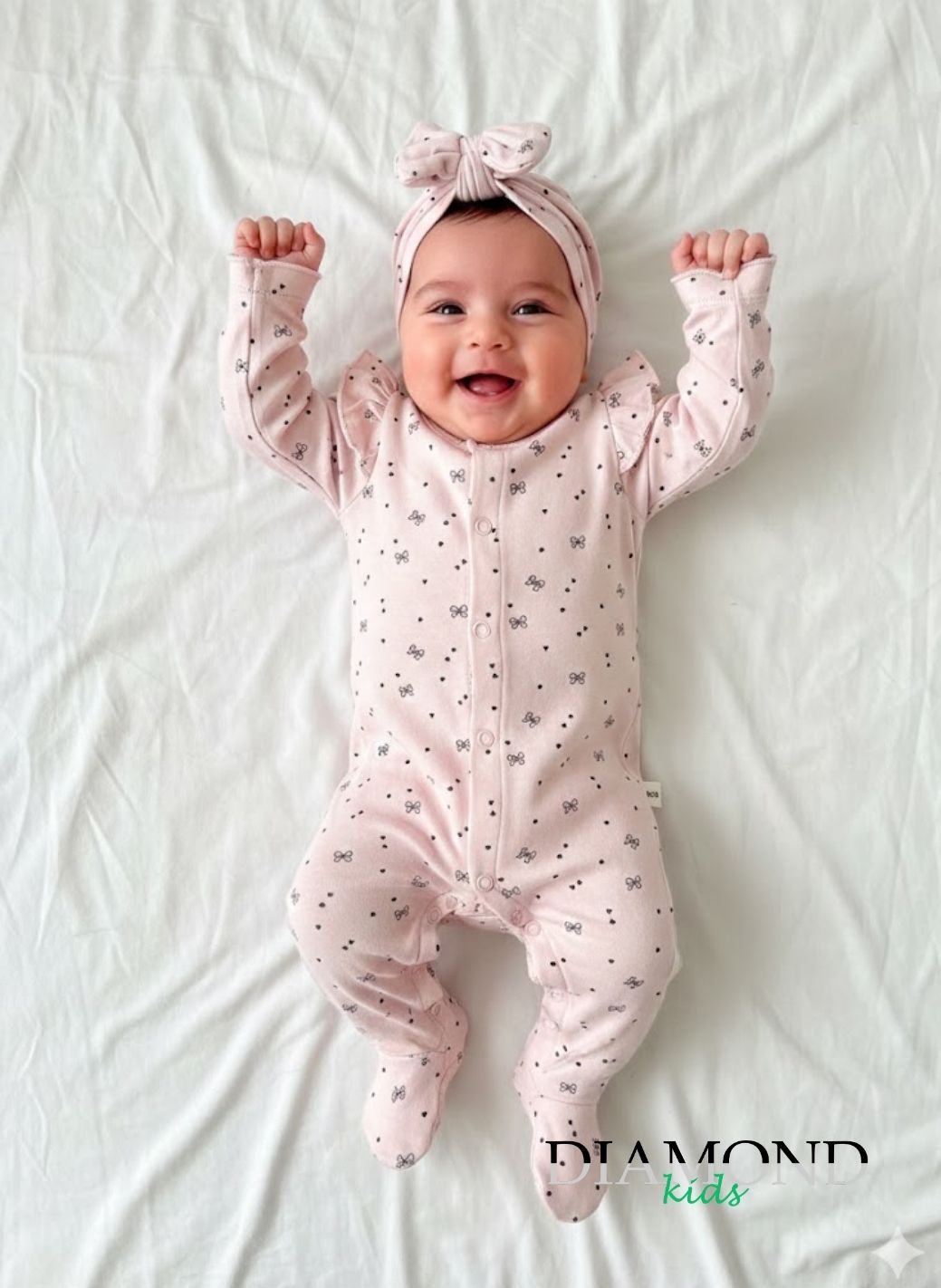 Tutina Neonata maxi cuffietta fiocco rosa fiocchetti