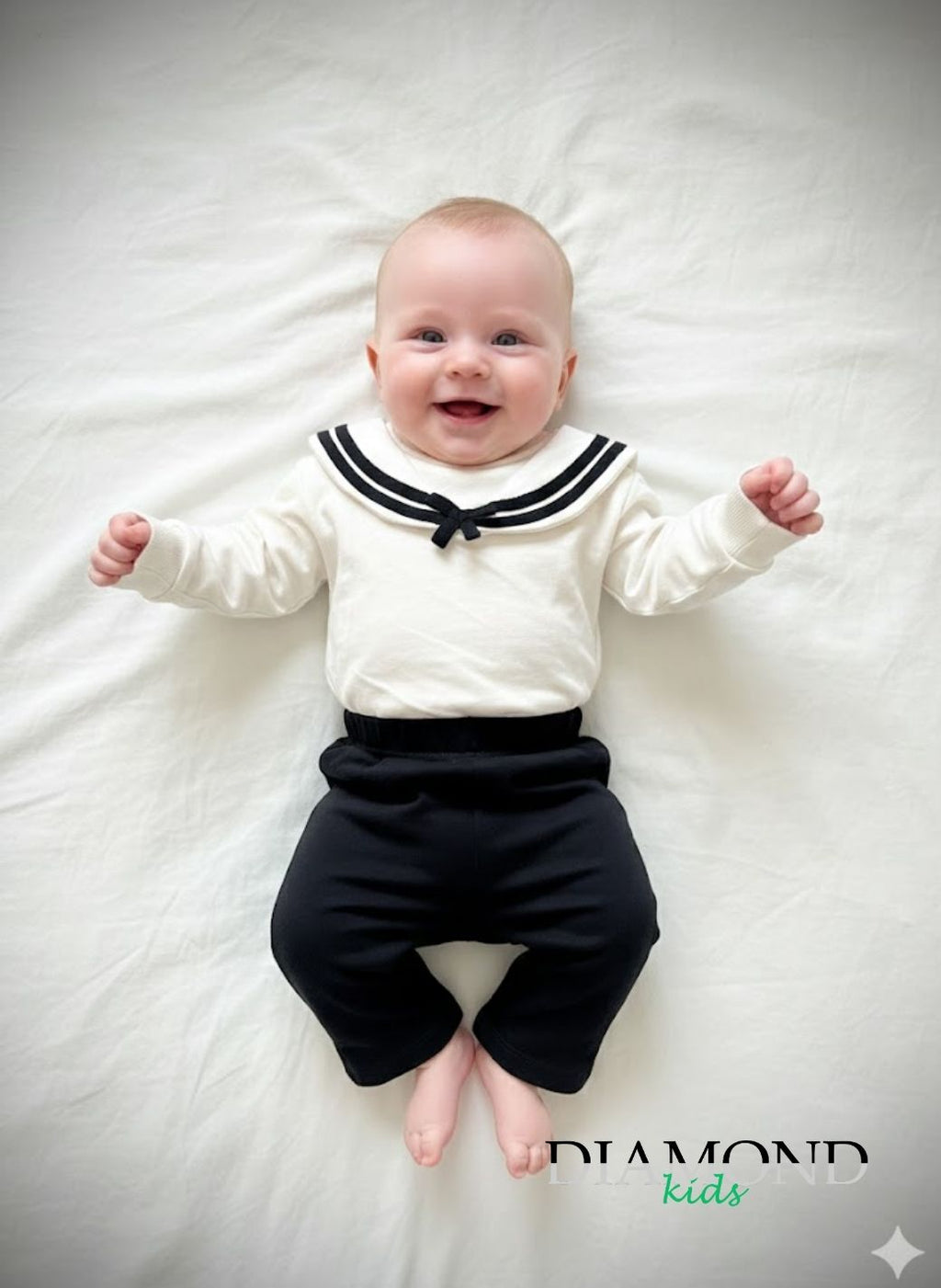 Completo Neonata Bon Ton Marinaretta panna e blu