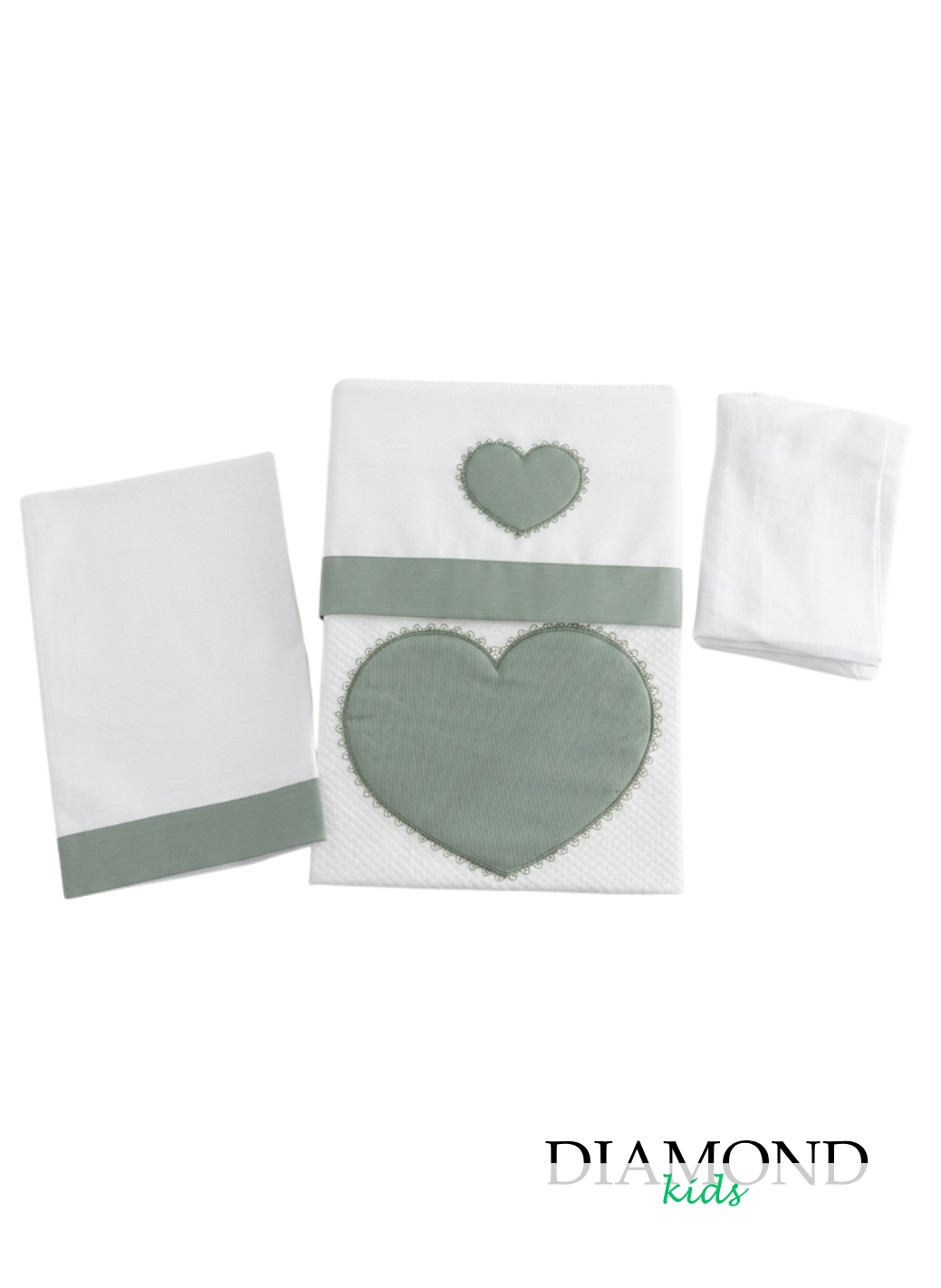 Set Navicella Neonato Ornella Cuore verde