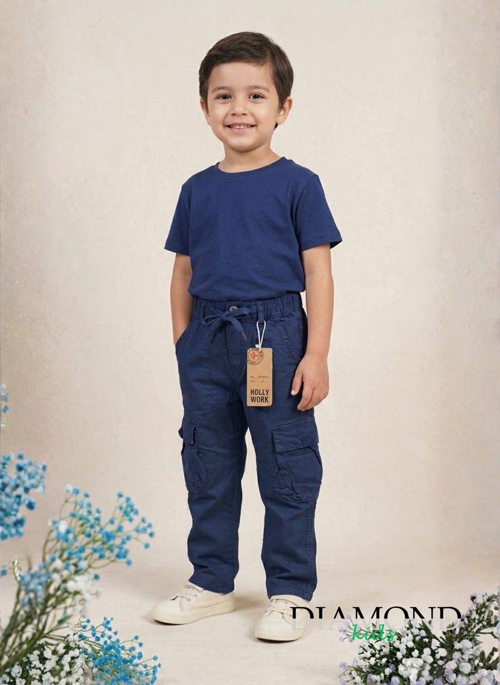 Pantalone Bambino Cargo blu