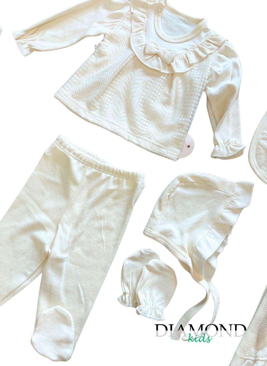 Corredino neonata Pizzo crema