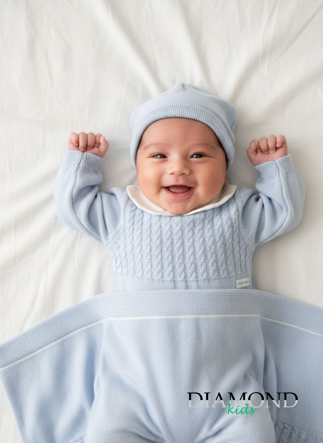 Trio Baby Neonato celeste copertina trecce